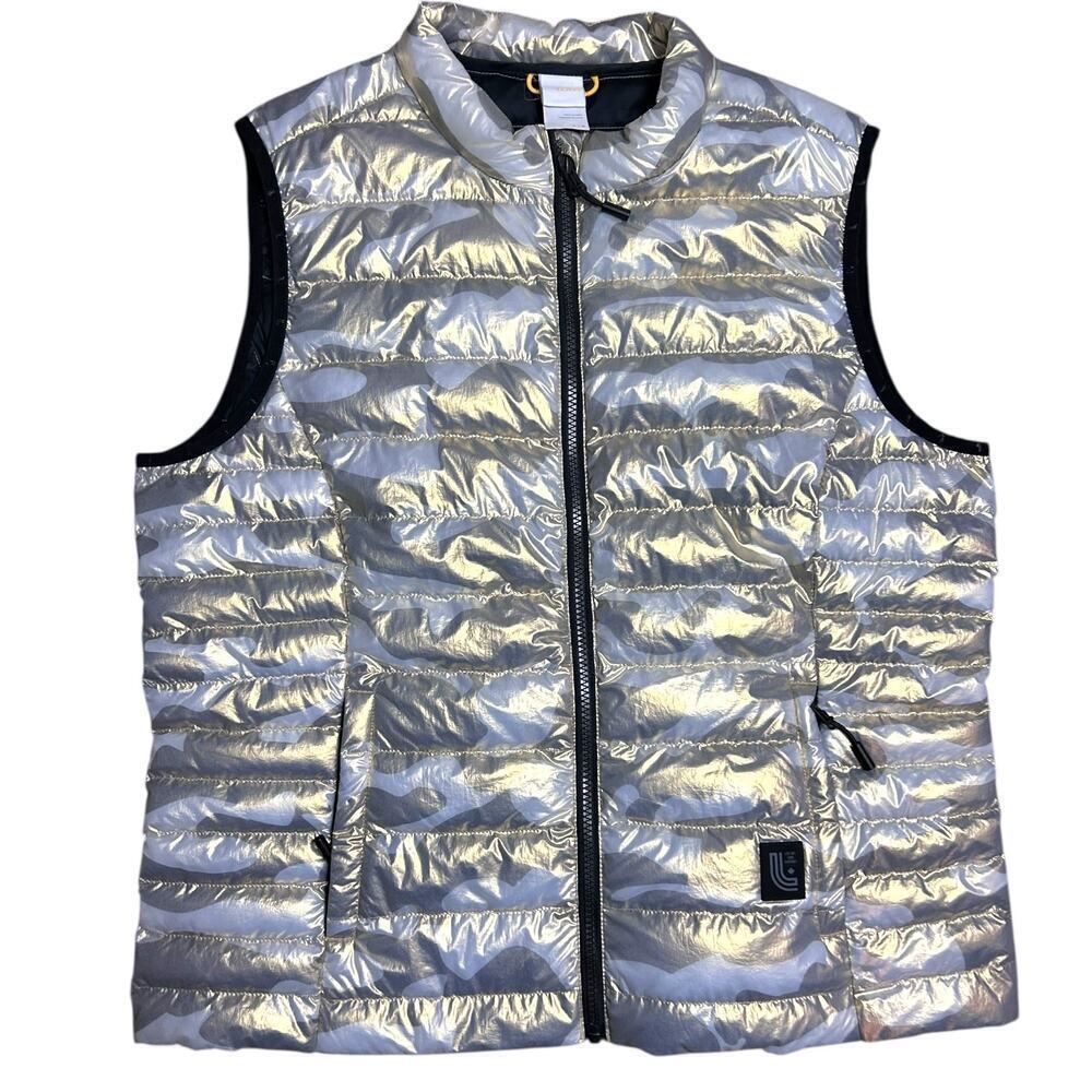 Lole Gold Camo Puffer Vest Quilted Maria Lightweight Winter Packable size Large - Picture 3 of 8